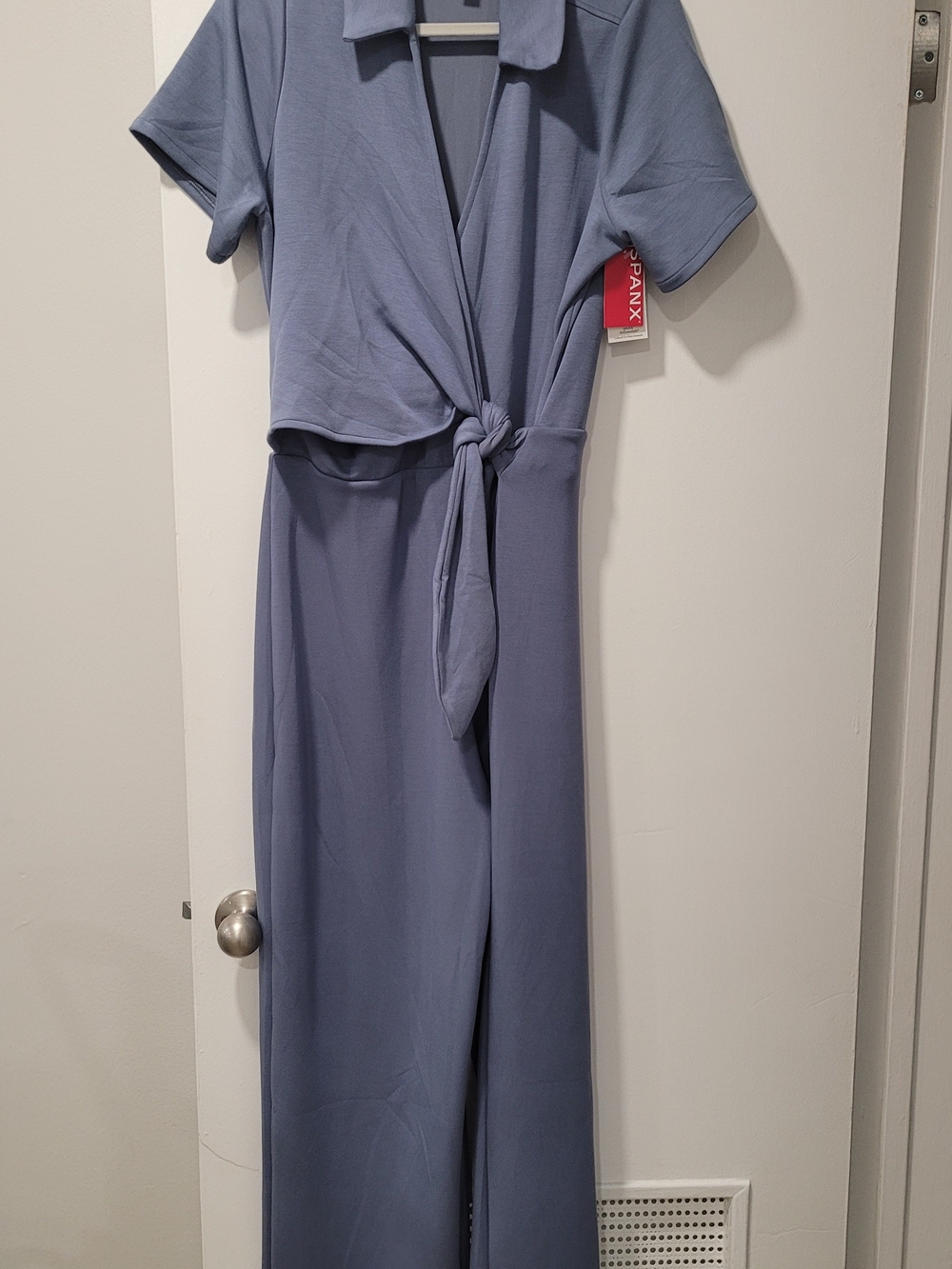 SPANX The Perfect A-Line Jumpsuit Tie-Waist Jumpsuit Color Rain, Size XL NWT